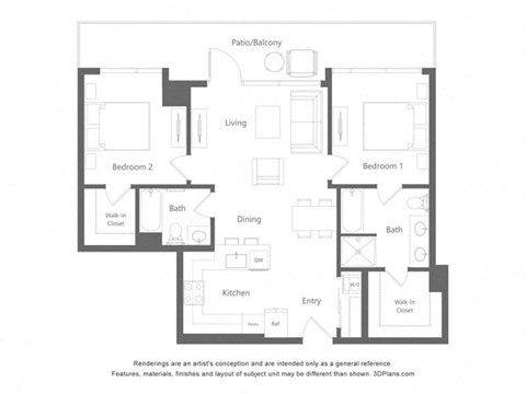 the floor plan of the apartment